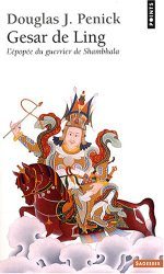 Cover of Gesar de Ling: L'épopée du guerrier de Shambhala (Points edition): a Tibetan painting of Gesar on horseback with banners.