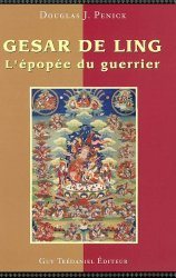 Cover of Gesar de Ling: L'épopée du guerrier (Trédaniel edition): a Tibetan thangka of Gesar on a red ground.